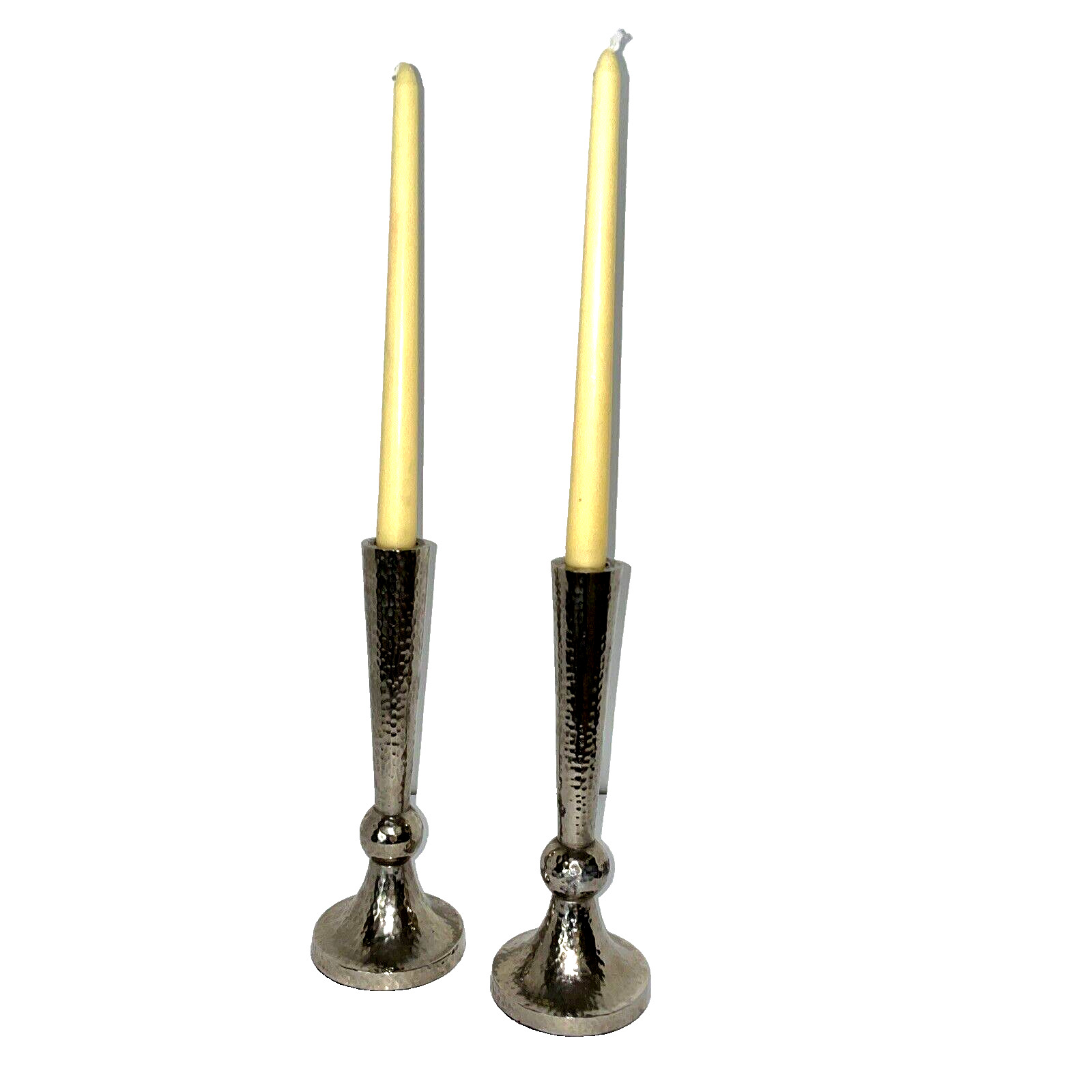 Hammered  Design Candlesticks Metal 9.5\