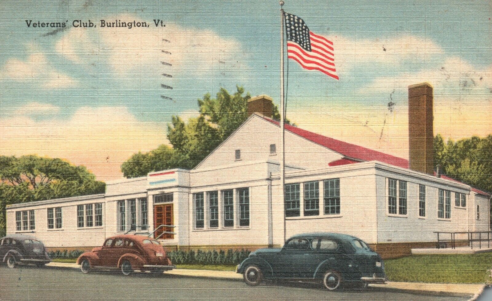 Vintage Postcard 1950 Veterans Club Burlington VA Virginia Pub. Riverside Paper