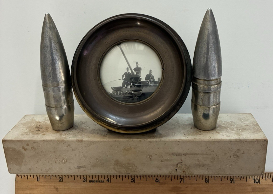WWII MILITARY TRENCH ART 88cm FLAK 18 SHELL 1938 w PHOTO GERMAN ARTILLERY CREW WWII MILITARY TRENCH ART 88cm FLAK 18 SHELL 1938 w PHOTO GERMAN ARTILLERY CREW