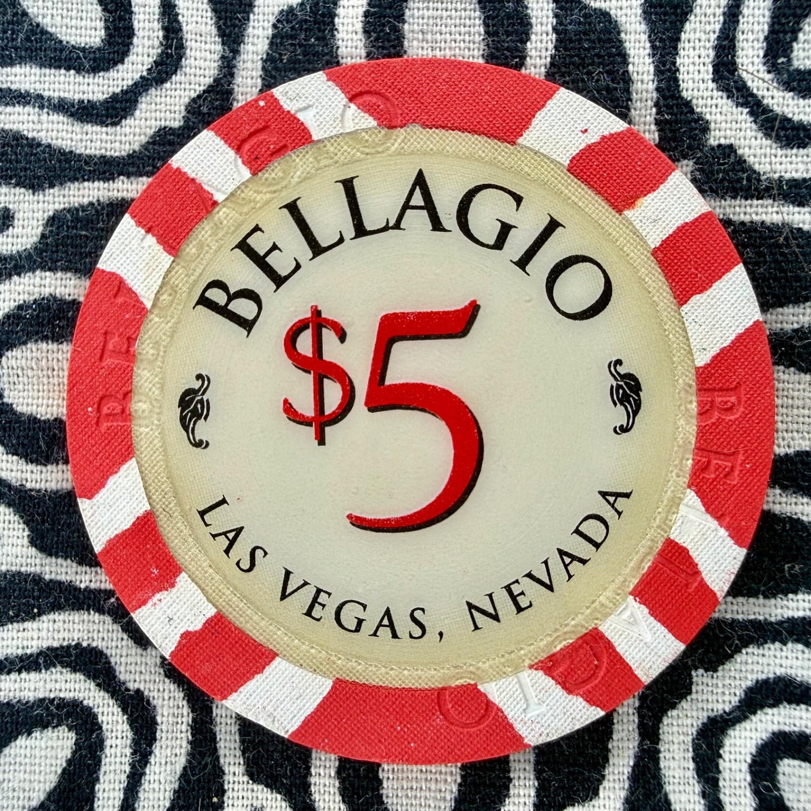 Bellagio $5 Las Vegas, Nevada Casino Chip C925 Bellagio $5 Las Vegas, Nevada Casino Chip C925