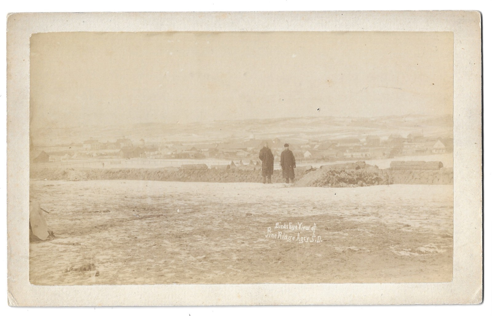 Pine Ridge Agency South Dakota Birds-Eye View Wounded Knee Albumen Photo