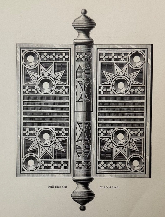 Antique 1894 Hardware Catalog Page - Loose Joint Bronze Metal Butts - Hinges