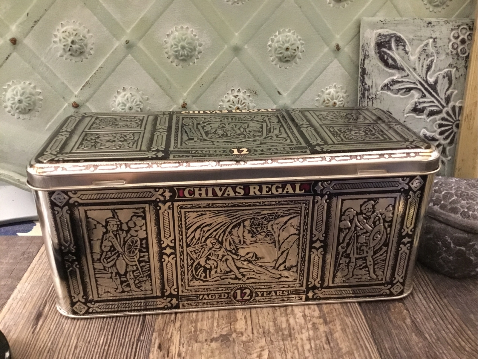 Vintage Chivas Regal Advertising Tin Boxes 10x4