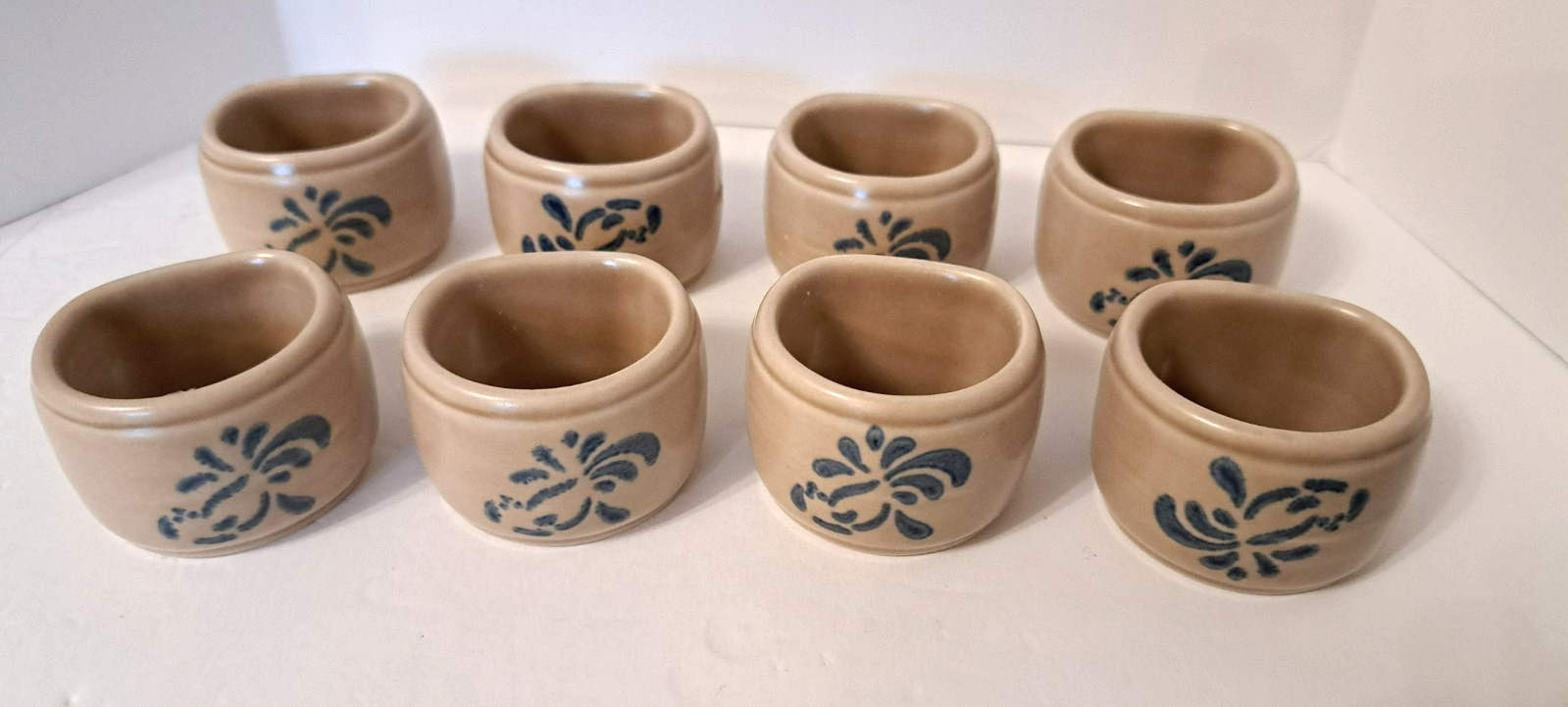 Set Of 8 Pfaltzgraff Folk Art Napkin Rings Stoneware Hard To Find Set Of 8 Pfaltzgraff Folk Art Napkin Rings Stoneware Hard To Find