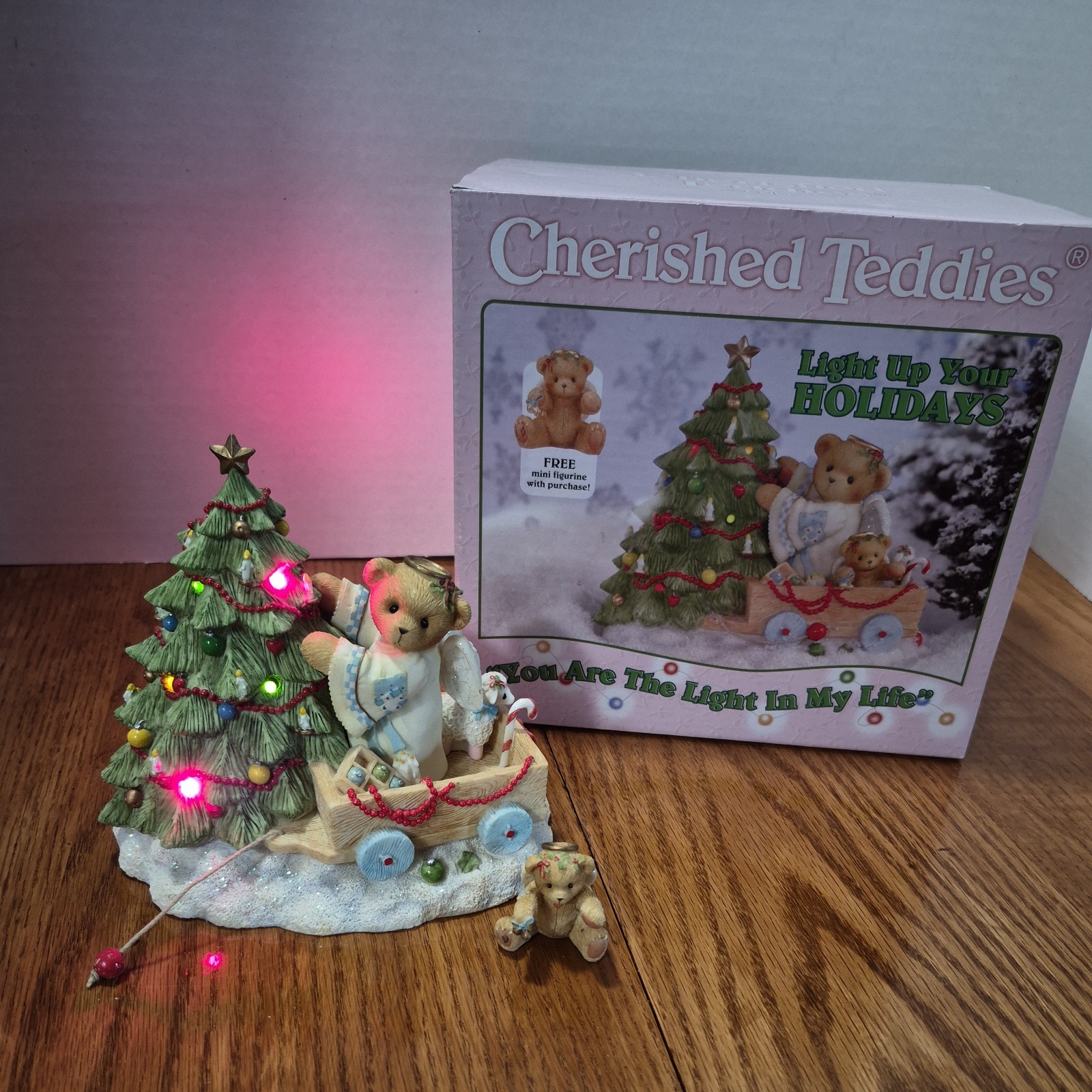 Enesco Cherished Teddies Alfhild Light Up Christmas Figurine Boxed 118399 2004