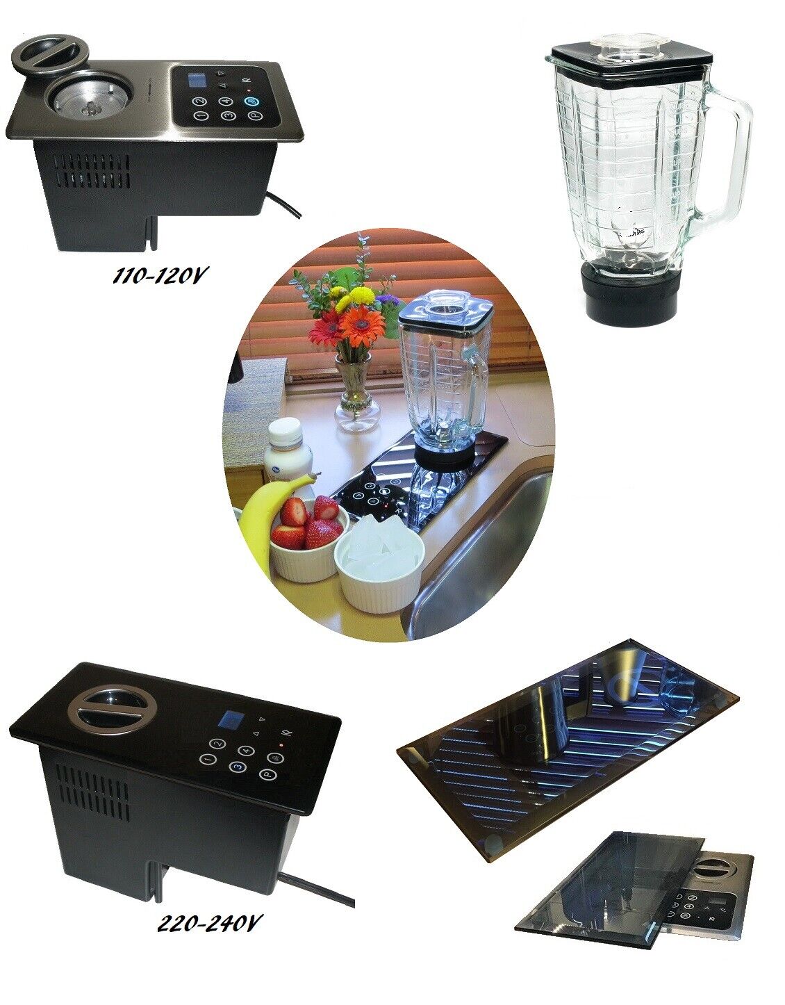 Built-in Blender: (Replaces Nutone Food Center) 1000W + Cover + 6 cup Gl Blender