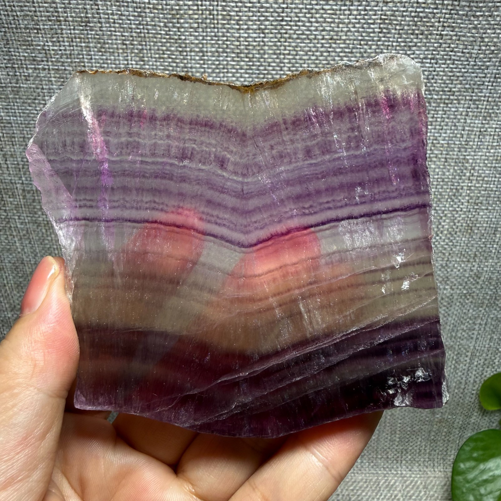 166g Natural purple Rainbow Fluorite Crystal Rough slices stone specimens 10