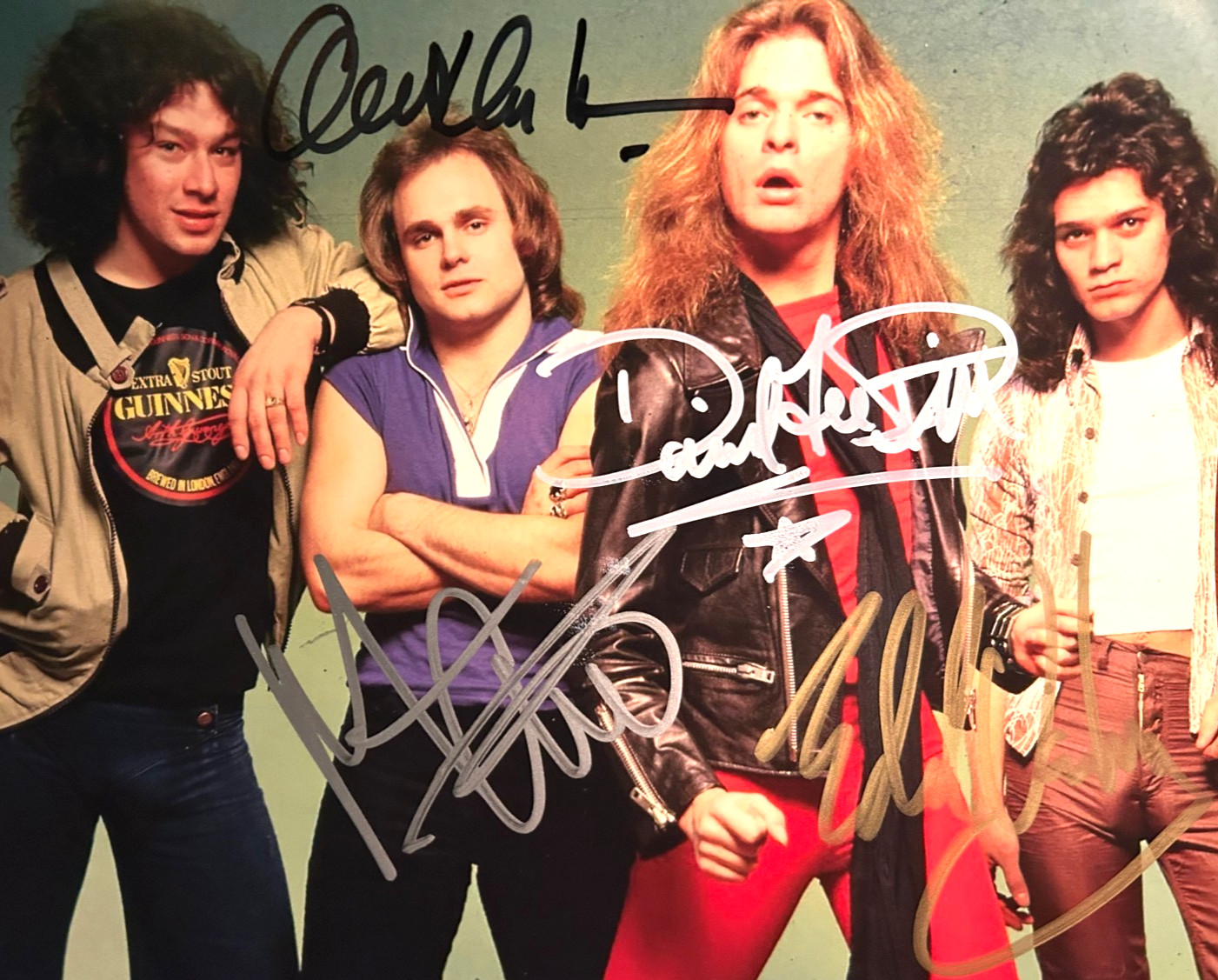 VAN HALEN Signed FULL BAND 8x10 inch Original Authentic Autographs w/COA