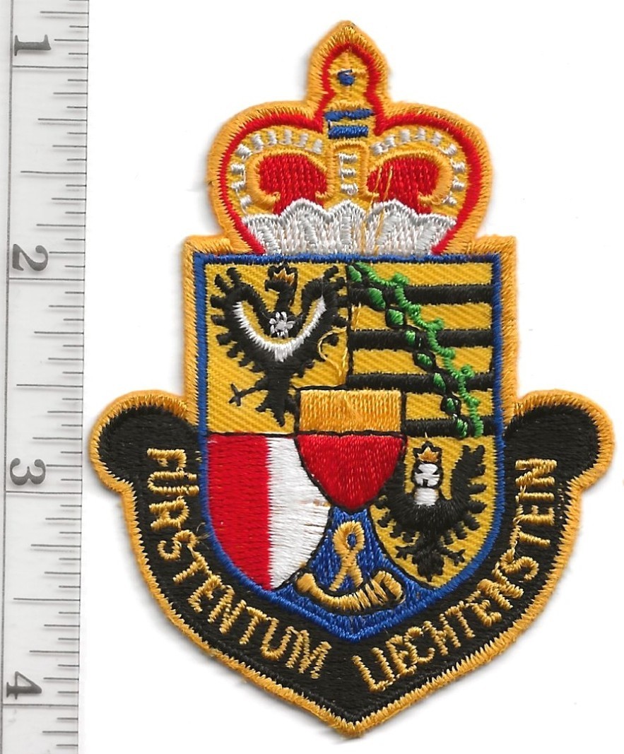 Furstentum Liechtenstein Coat of Arms Black Banner Patch