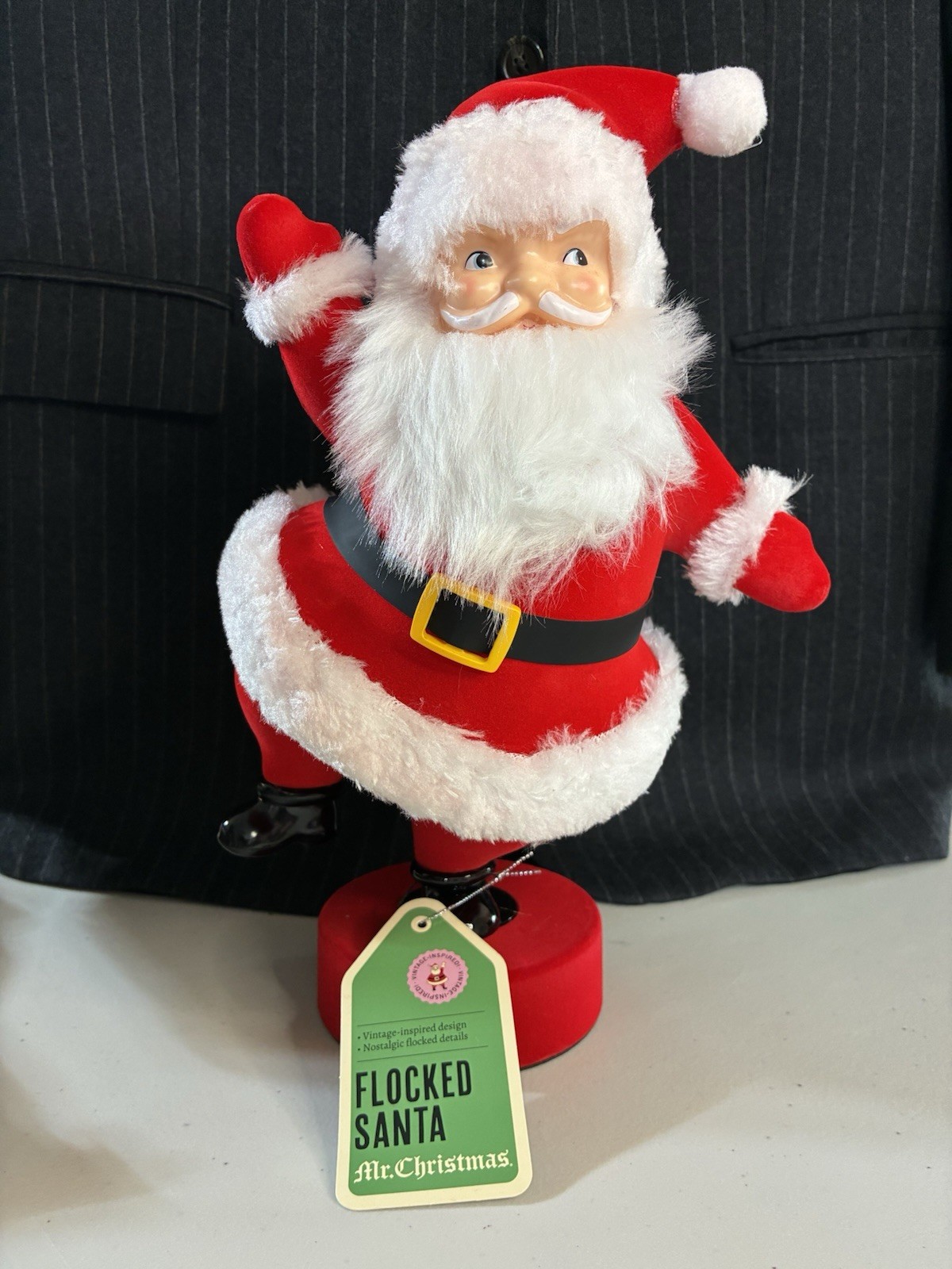 Mr. Christmas Retro Style Flocked Santa Claus Christmas Figurine NEW HTF 12” Mr. Christmas Retro Style Flocked Santa Claus Christmas Figurine NEW HTF 12”