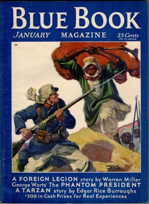 Blue Book Jan 1932 Herndon Cvr; Burroughs-Tarzan; George F Worts; H. Bedford-...