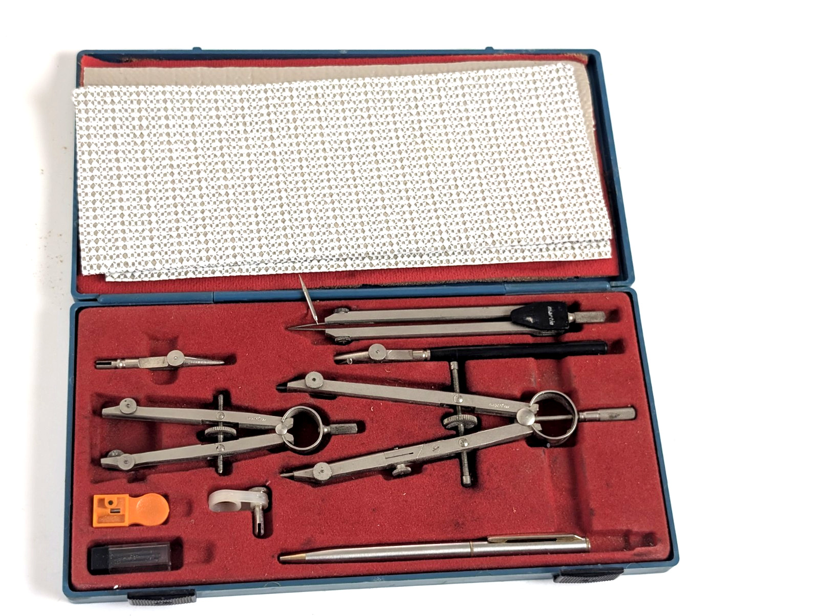 Vintage Martin 27-3995 Drafting Instrument Set w/ Case Missing Pieces Italy