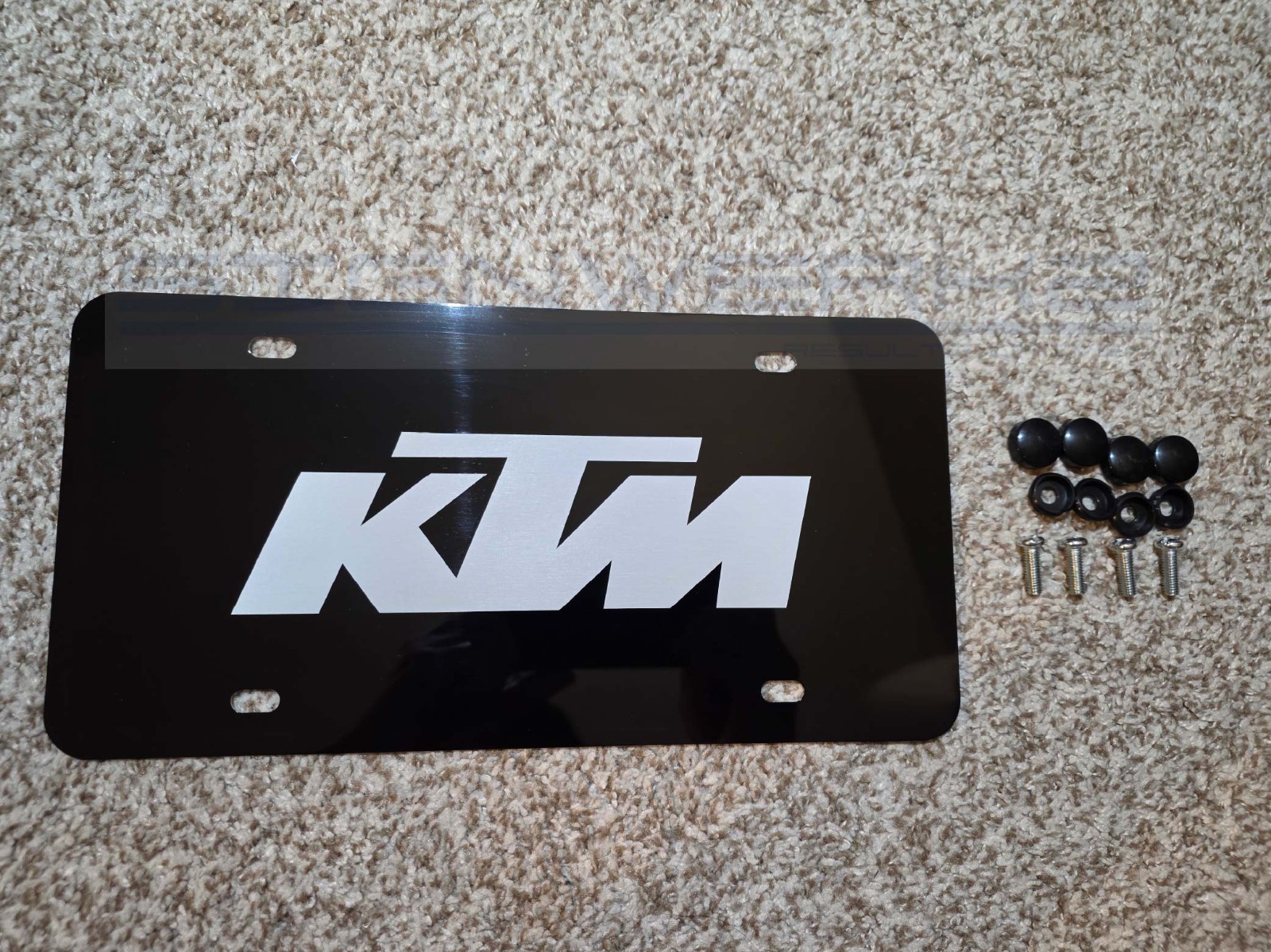 KTM Silver Laser Engraved Aluminum vanity plate