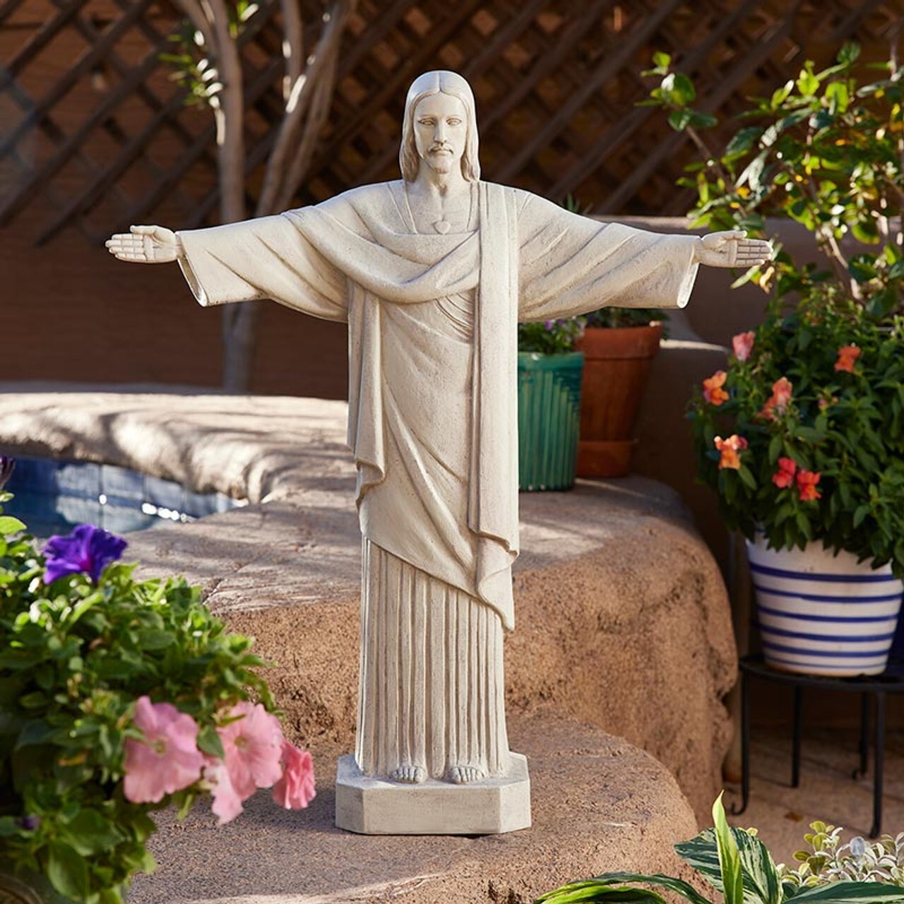 Christ the Redeemer Outdoor Statue, 24.5'' (USUALLY SHIPS WITHIN 2 DAYS)