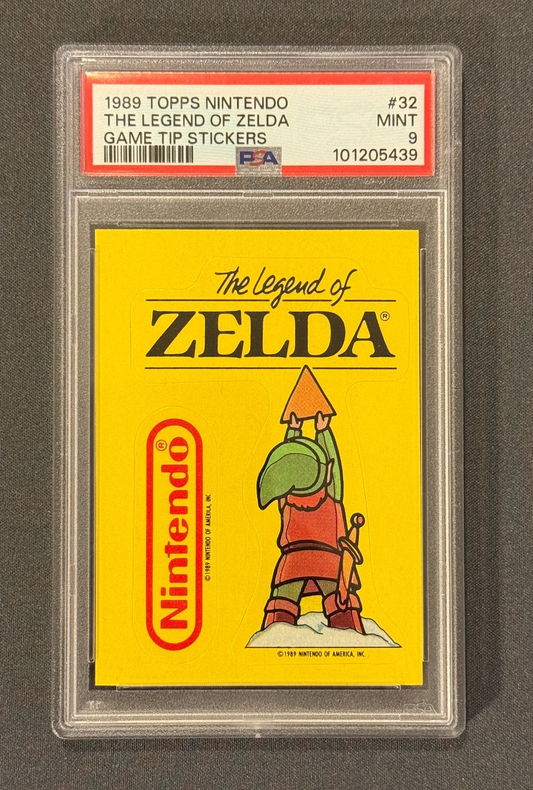 1989 Topps Nintendo Legend of Zelda Game Tip Stickers Link Triforce #32 PSA 9