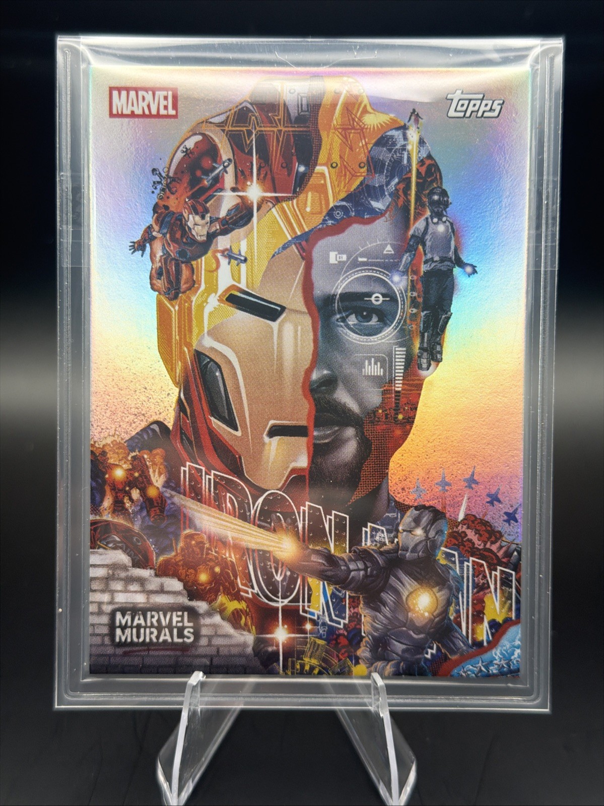 2026 Topps Marvel Neon Iron Man Marvel Murals MU-1 Tristan Eaton Case Hit