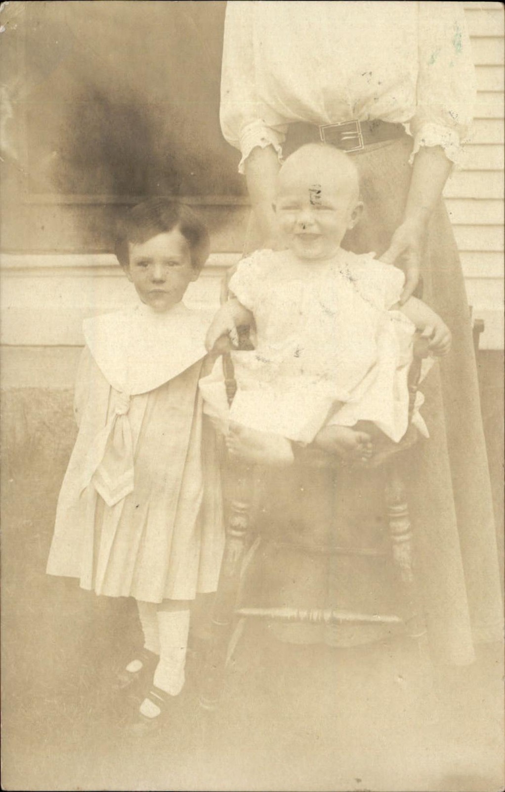 Sanbornville NH CAncel Children Portrait c1900s-10s Real Photo Vintage Postcard