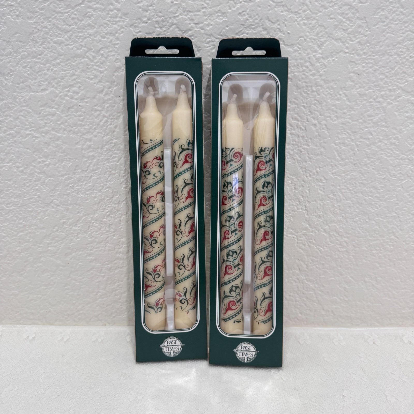 Vtg Past Times Medieval Taper Candles William Morris Style NOS Lot of 4 England