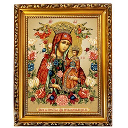Virgin Mary and Christ Unfading Bloom Icon Gold Foil 9 1/2