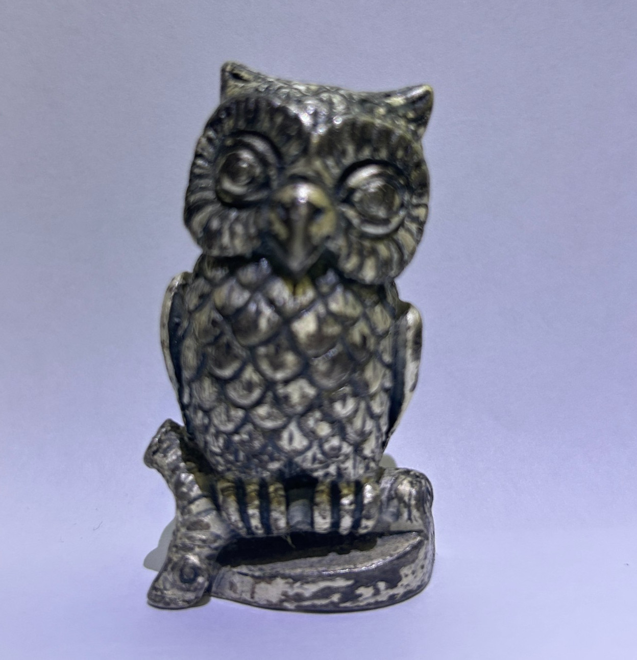 VIntage Peltro Italy Pewter Owl Figurine Paperweight Heavy 2.3