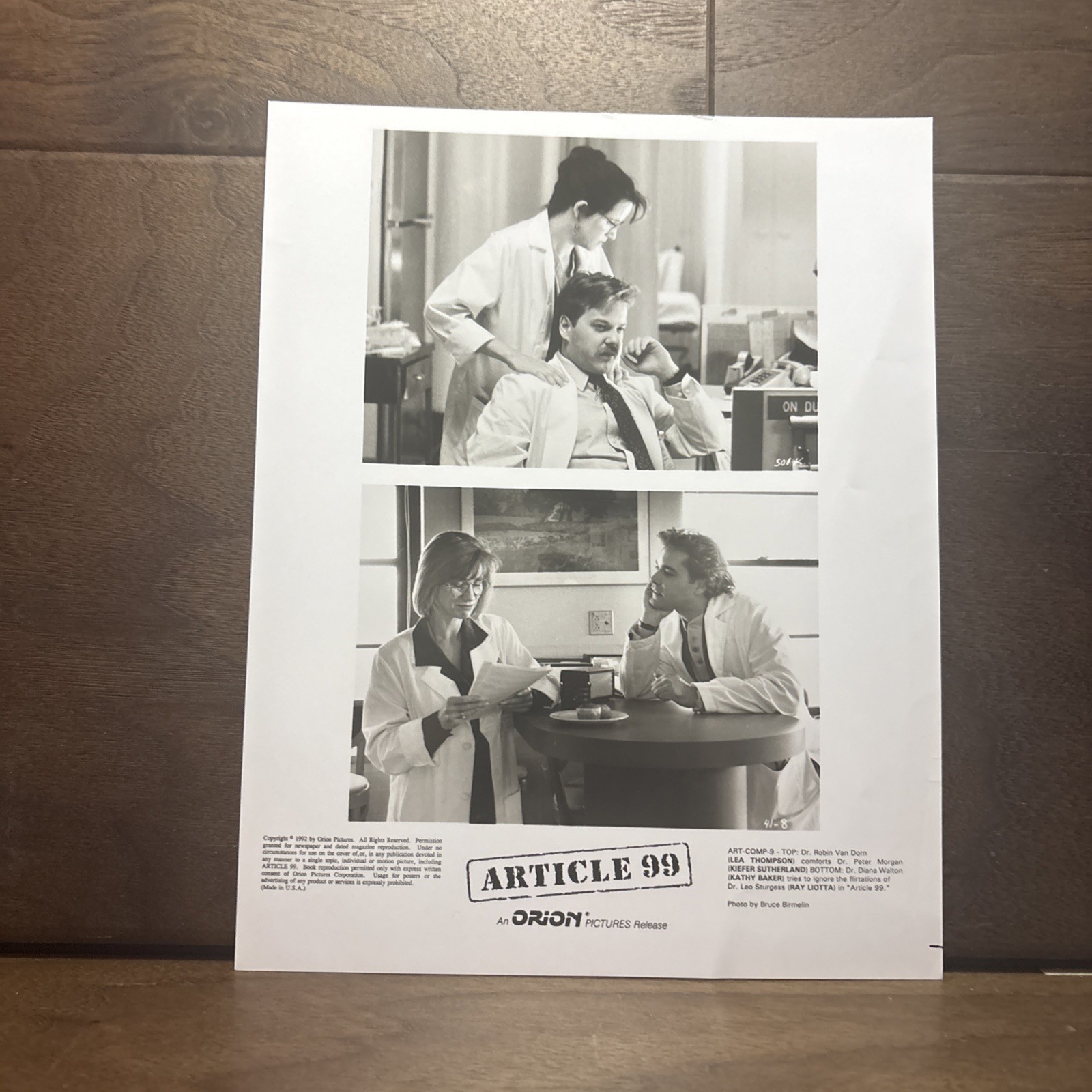 Ray Liotta Kiefer Sutherland in Article 99 - VINTAGE Original 8x10 Press Photo