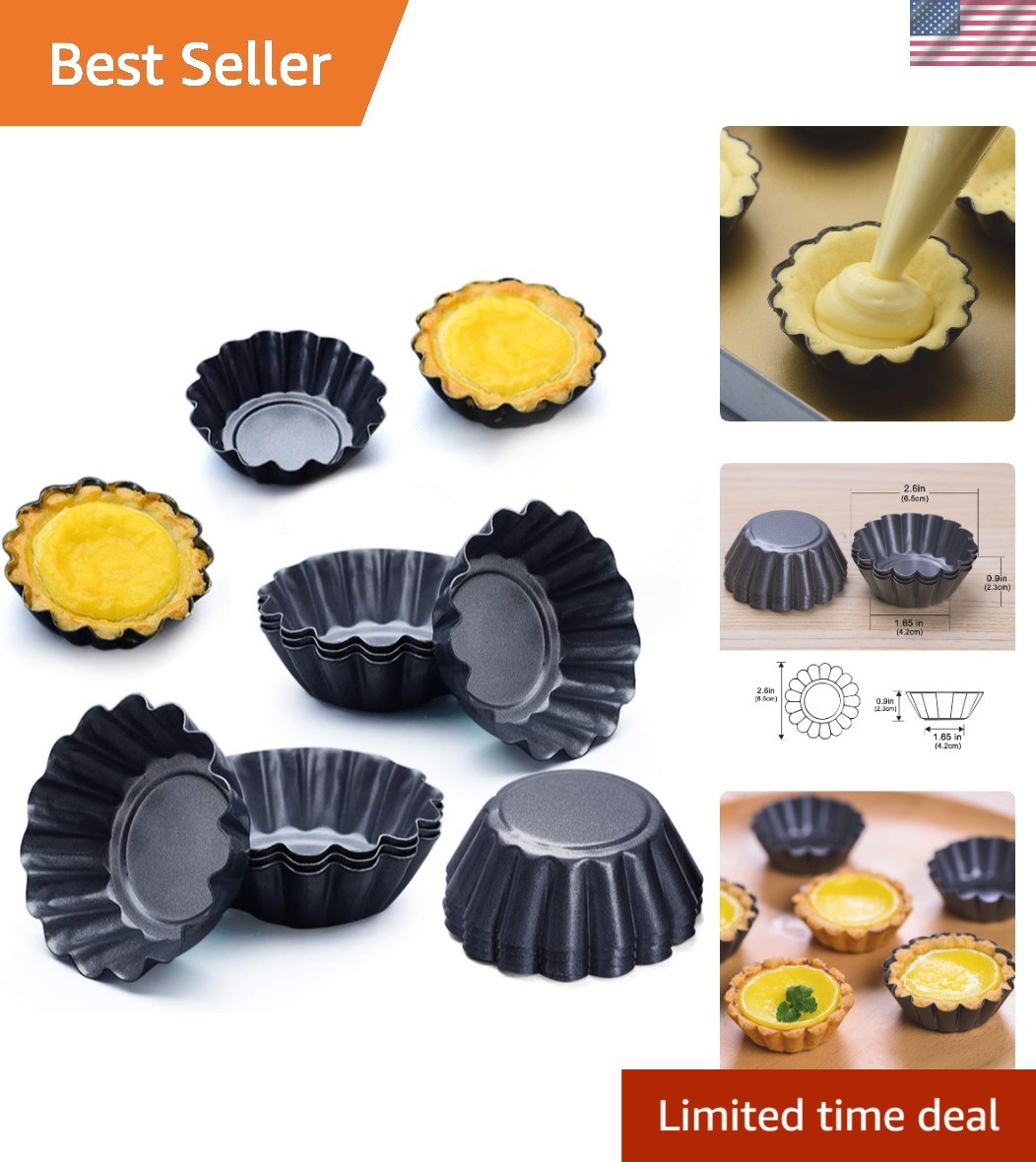 Elegant Carbon Gray Baking Set - 12 Egg Tart Molds for Perfectly Baked Treats Elegant Carbon Gray Baking Set - 12 Egg Tart Molds for Perfectly Baked Treats