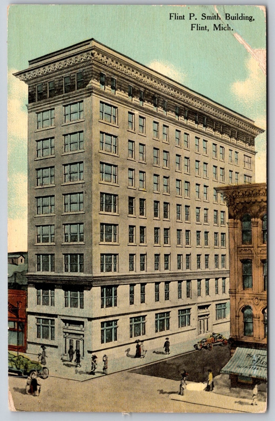 Flint P. Smith Building Flint Michigan F.M. Kinney Co. Postcard PC144