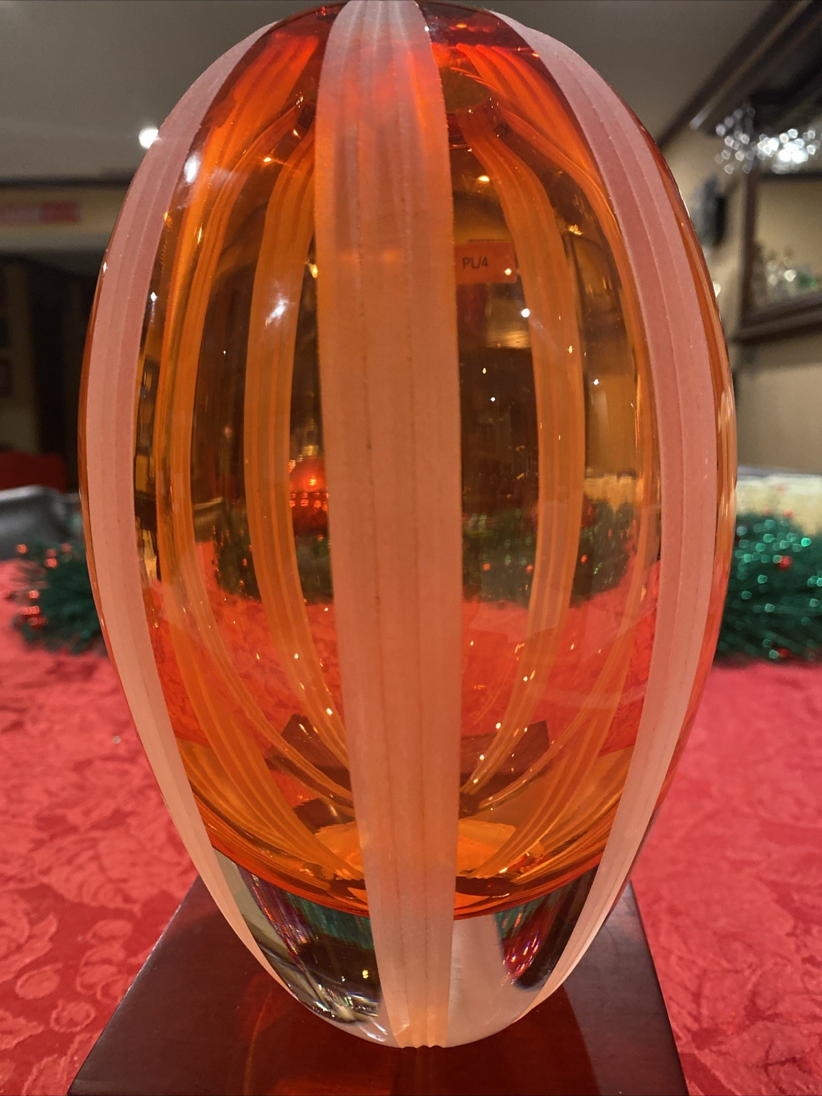 Gorgeous Waterford Crystal Evolution Amber Mesa Sunrise Striped Vase-8” Heavy Gorgeous Waterford Crystal Evolution Amber Mesa Sunrise Striped Vase-8” Heavy