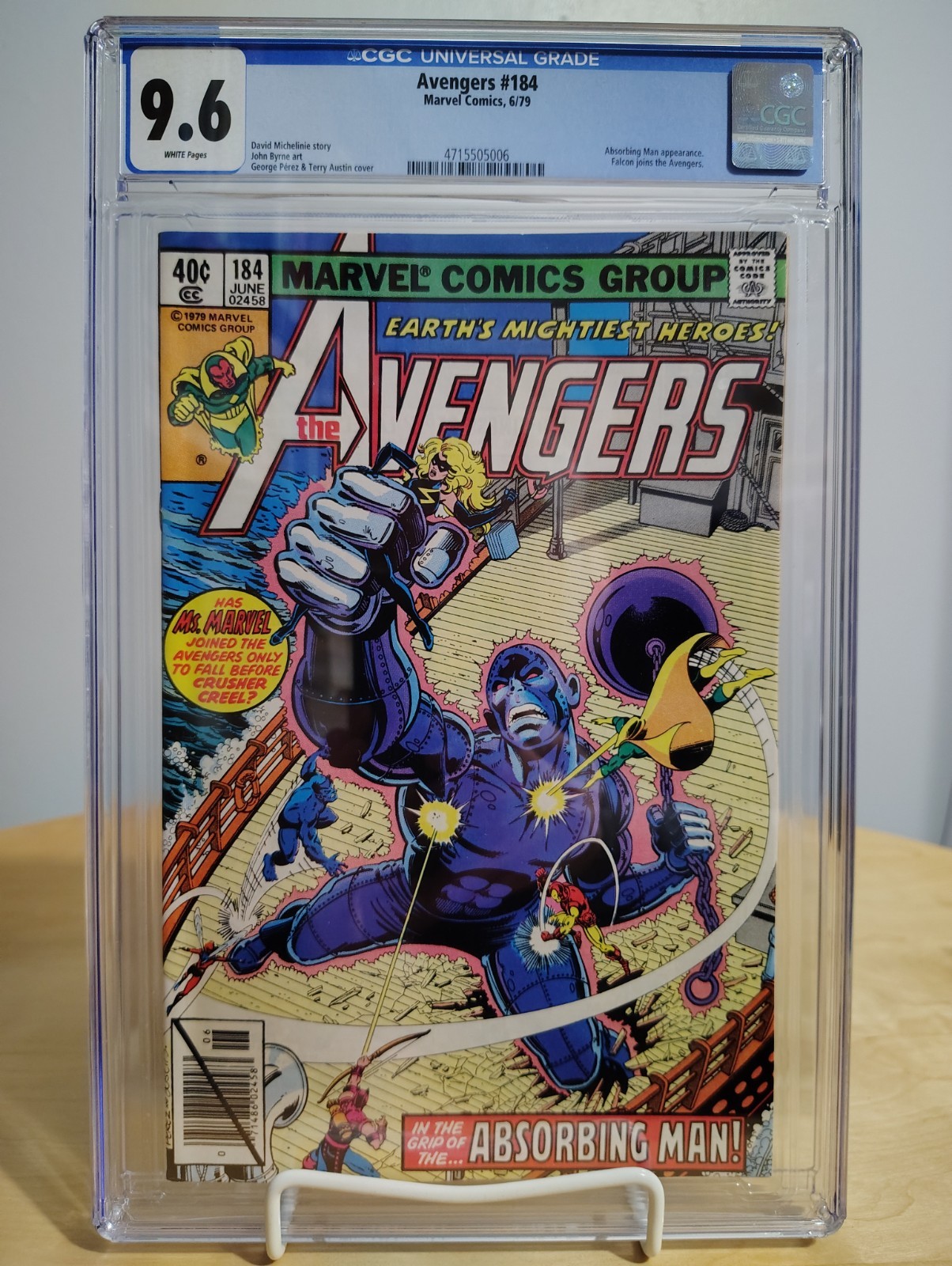 AVENGERS # 184 CGC 9.6 WHITE PAGES ~ AWESOME JOHN BYRNE ARTWORK AND PEREZ COVER