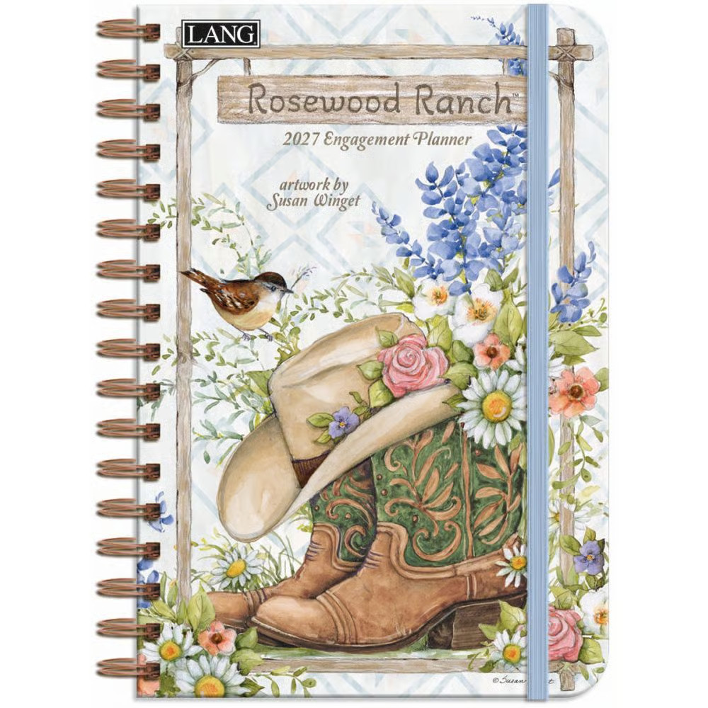 Lang Brands, Rosewood Ranch Spiral 2027 Engagement Planner by Susan Winget Lang Brands, Rosewood Ranch Spiral 2027 Engagement Planner by Susan Winget