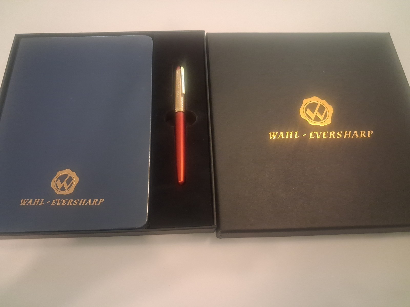 Wahl Eversharp Skyline Fountain Pen Red Gold Cap Gift Set With Journal And Box