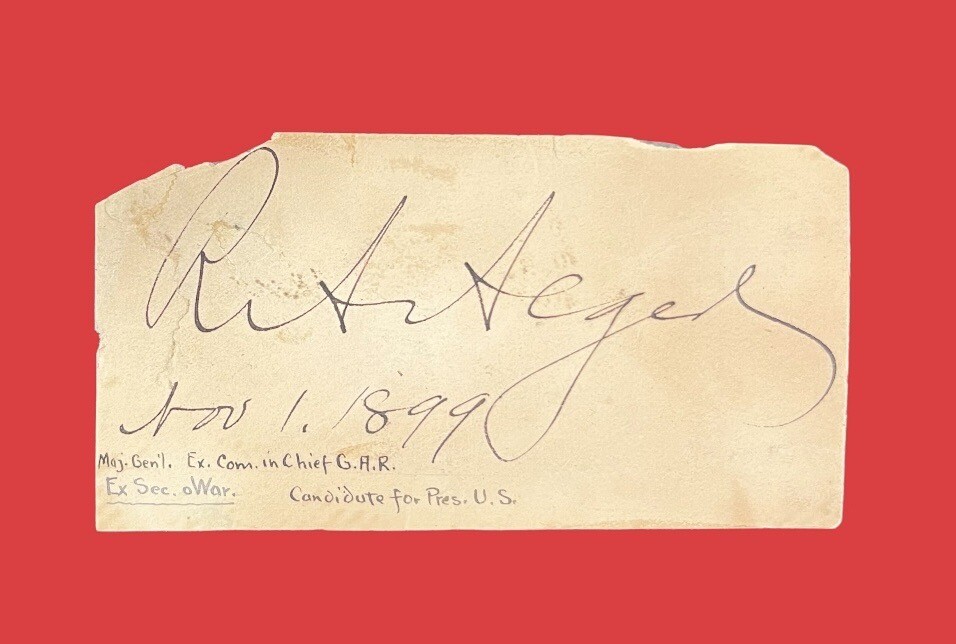 Russell A Alger Union Brevet Major General Signed Autograph Civil War Secretary