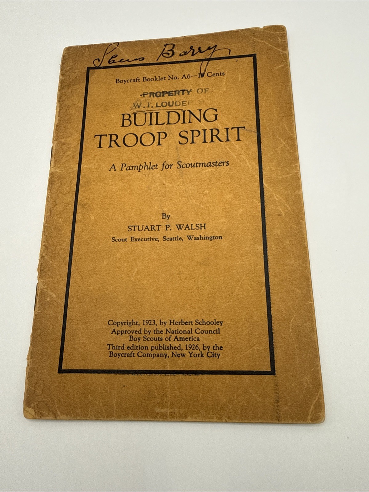 VTG Boy Scouts America 1926 Booklet Pamphlet Building Troop Spirit Stuart Walsh