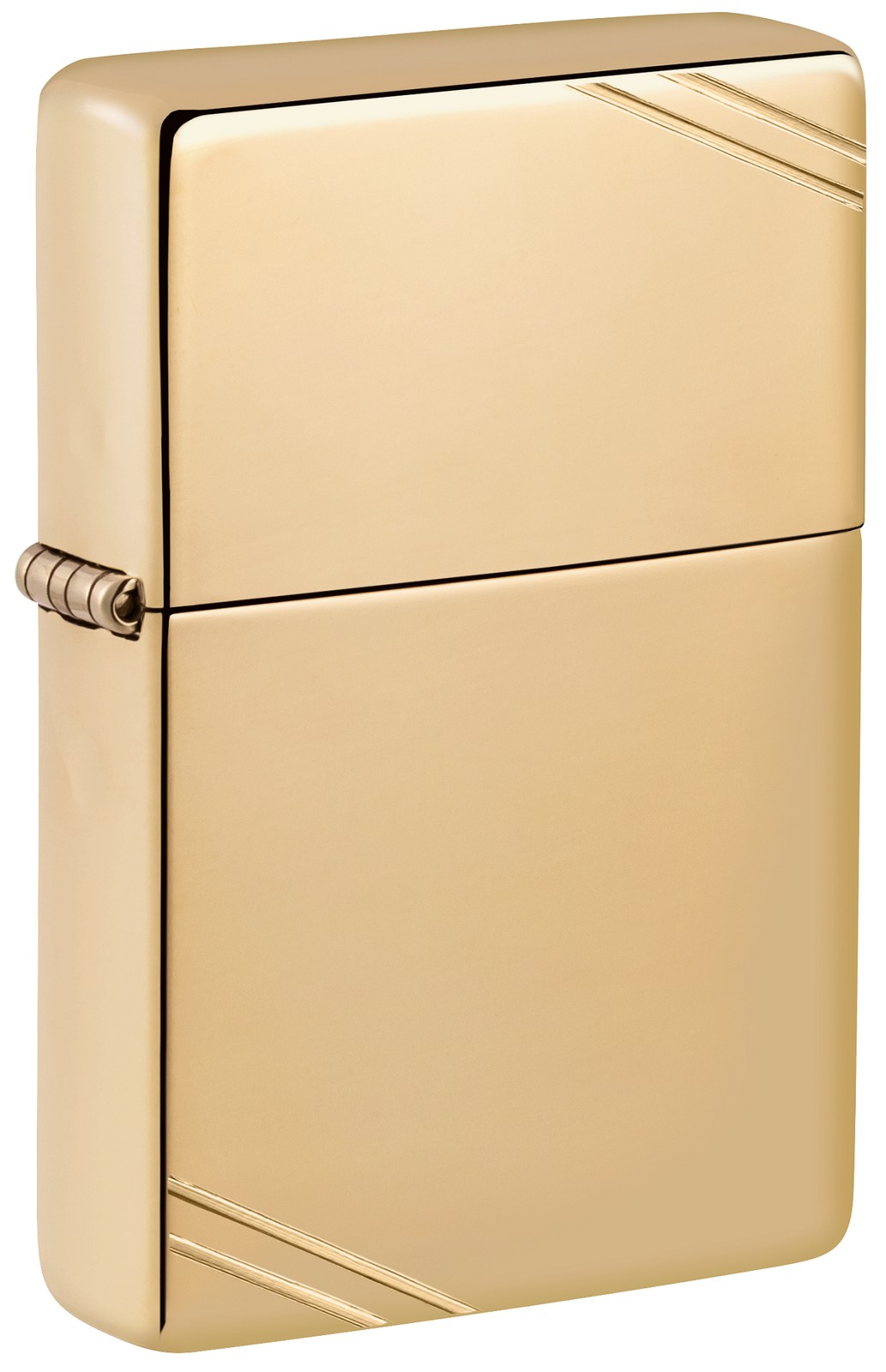 Zippo High Polish Brass Vintage with Slashes Windproof Pocket Lighter, 270