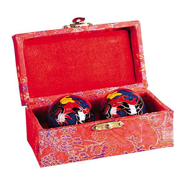 CHINESE HEALTH EXERCISE STRESS BAODING BALLS RELAXATION THERAPY DRAGON DESIGN