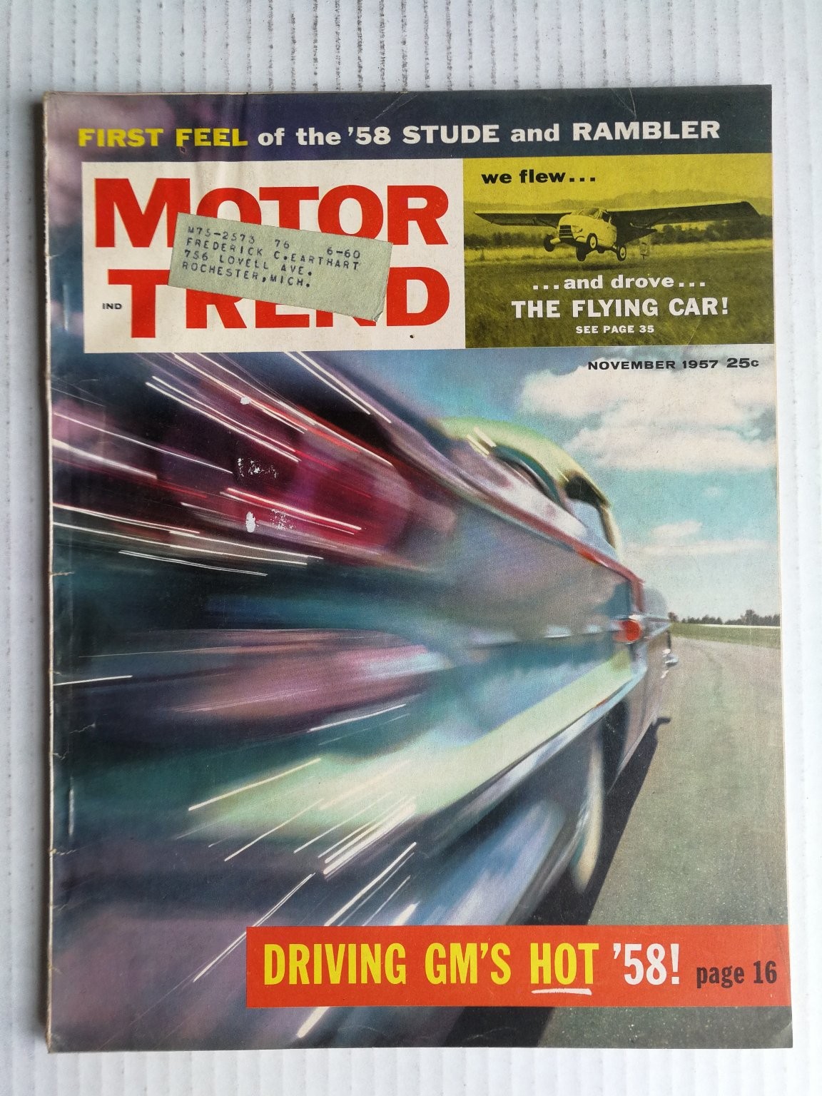 Motor Trend Magazine November 1957 1958 Rambler  Studebaker-Packard  Jensen 541