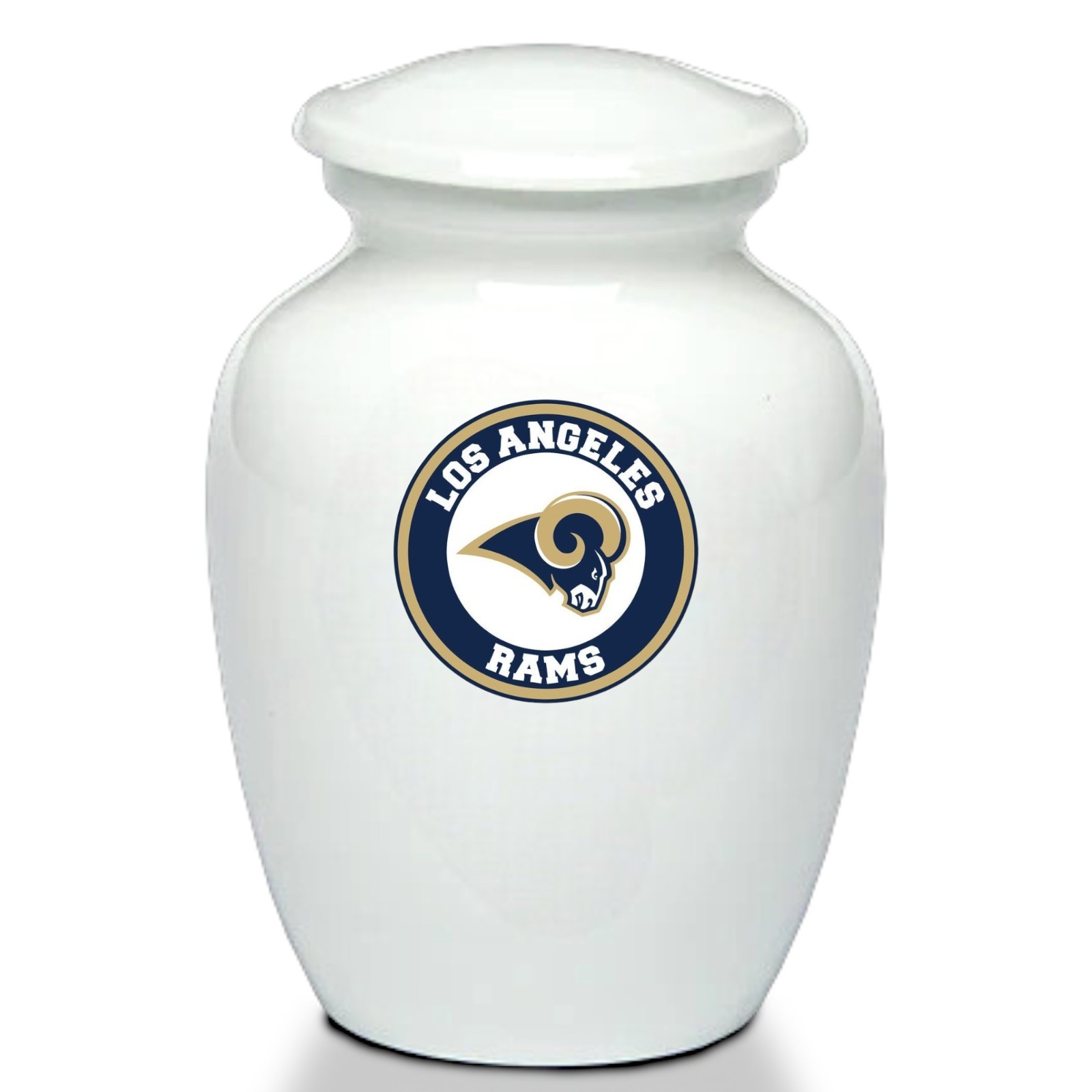 8 Inch White Metal Los Angeles Football Theme Cremation Urn Adult Ashes New..