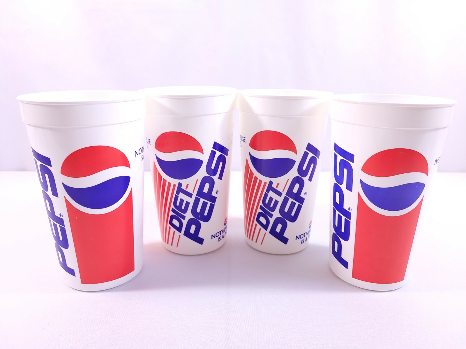 Vtg 1995 Diet Pepsi “Nothing Else Is A Pepsi” Plastic Cup, Lot of 4, Never Used