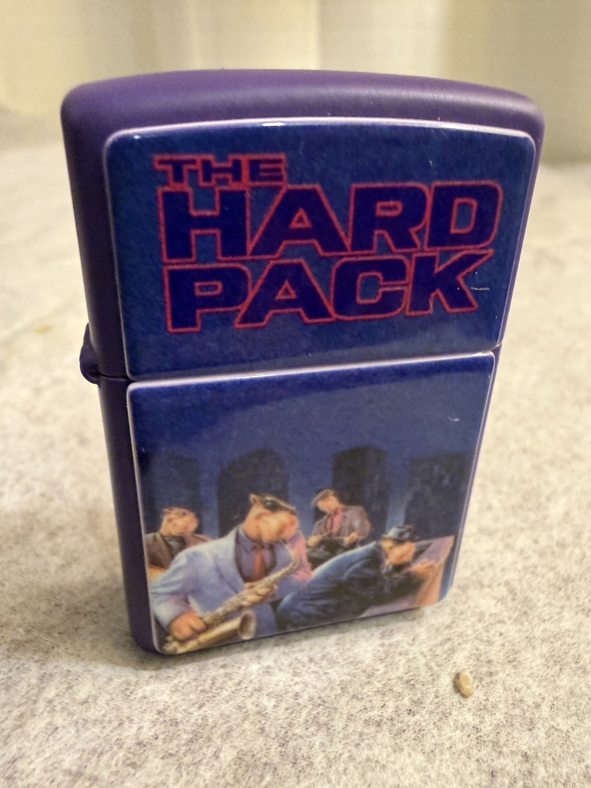 Vintage 1997 Camel Zippo Lighter The Hard Pack Purple Matte Jazz Band with Stand