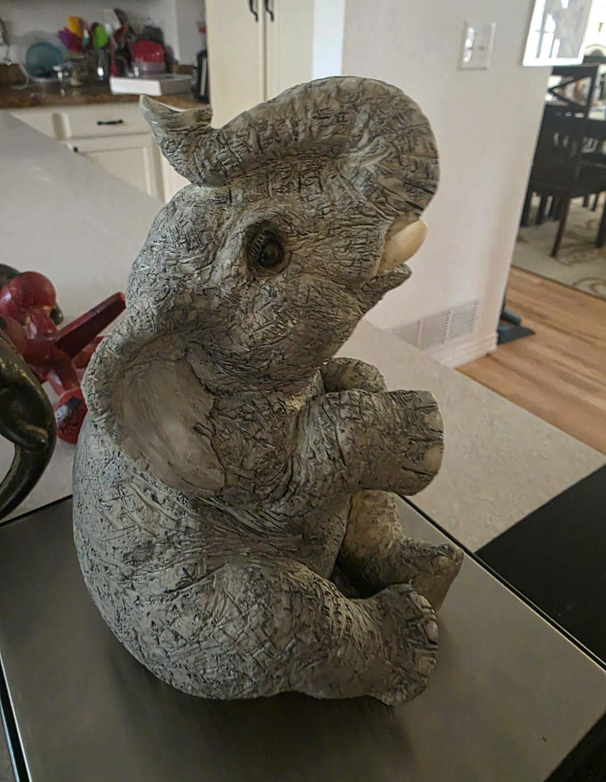 Vintage 1992 UDC Stone Critters Elephant Bank Heavy Textured Resin Glass Eyes Vintage 1992 UDC Stone Critters Elephant Bank Heavy Textured Resin Glass Eyes