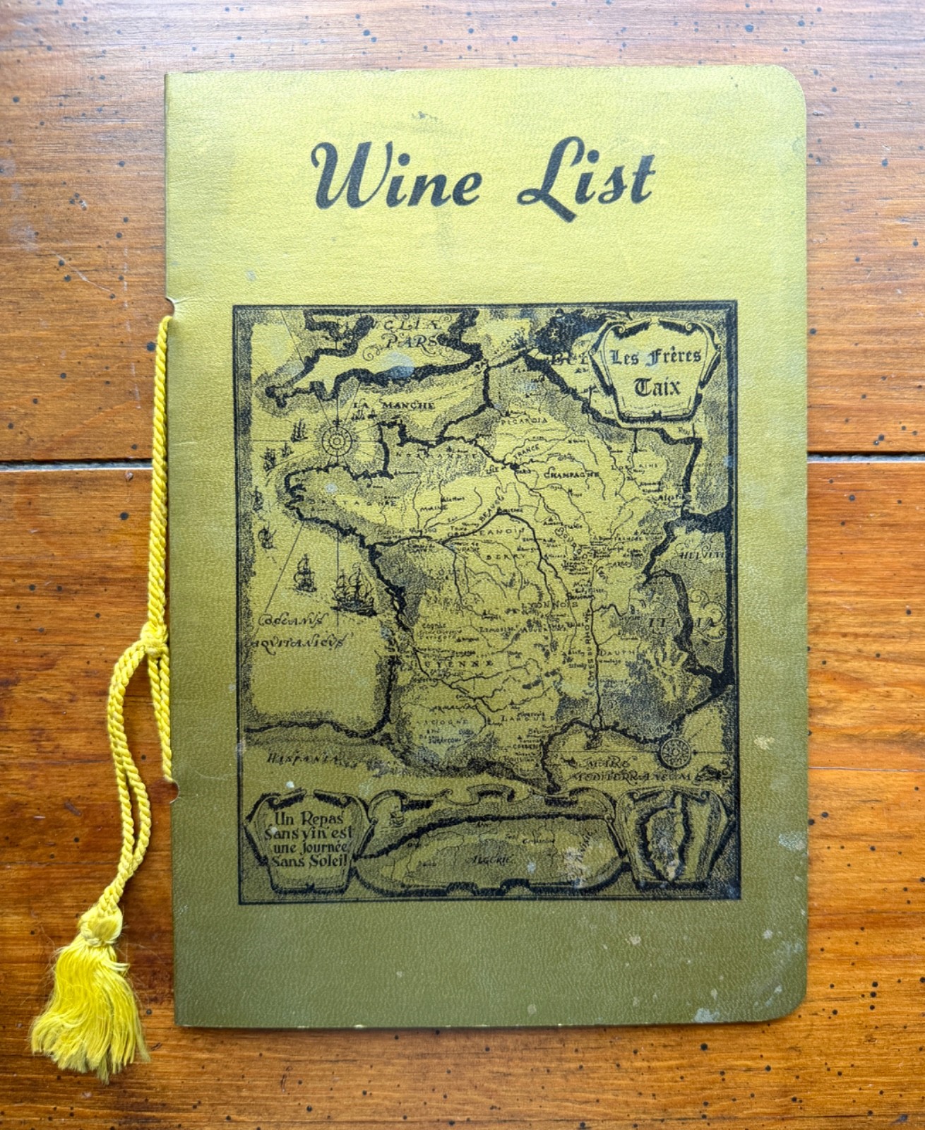 Vintage 1960s Les Freres Taix French Restaurant Wine List Menu Los Angeles CA