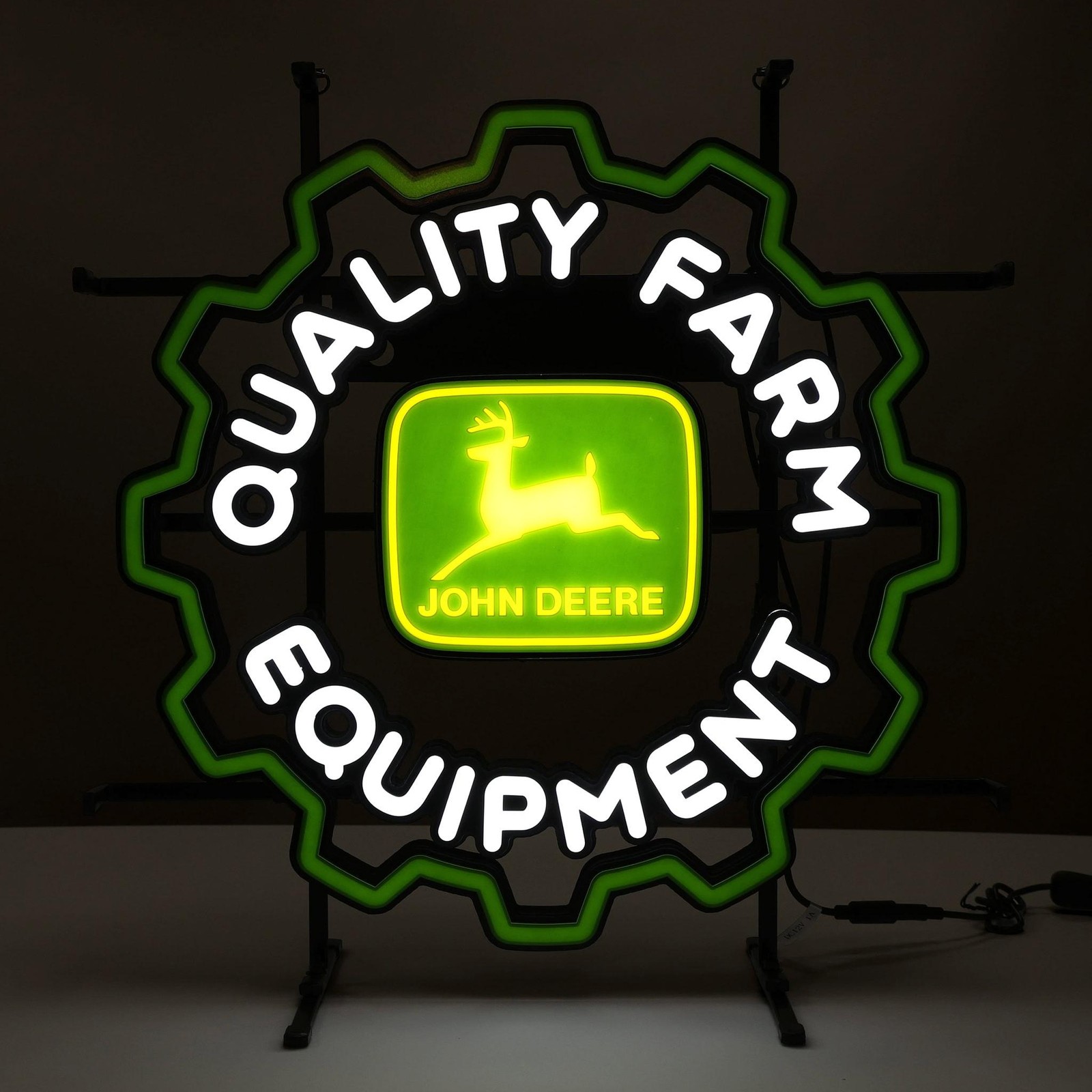John Deere 17in x 17in LED Neon Sign with Tire Tread Shape 97167