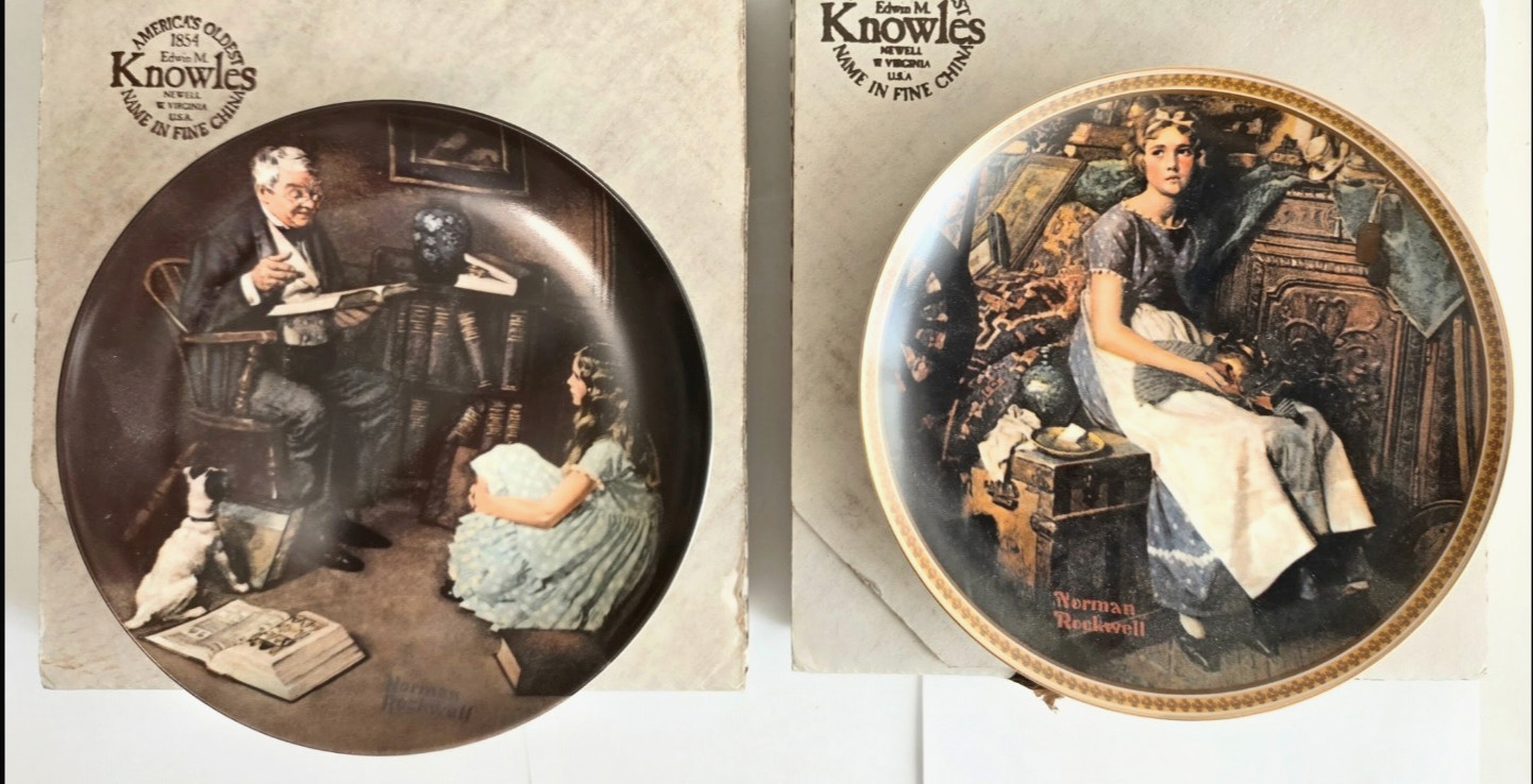 2 ~ Bradford Exchange Plates Dreaming in the Attic & The Storyteller (Item#cp)
