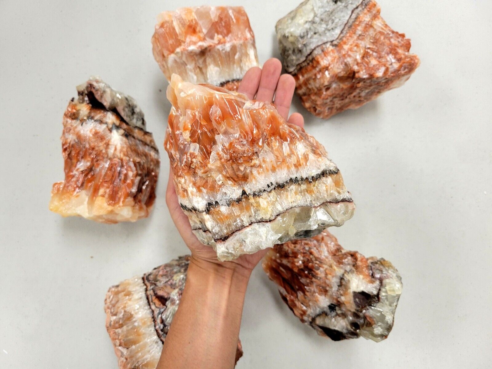 JUMBO CALCITE CRYSTAL TRI COLOR LARGE ROCK NATURAL FOR DISPLAY GIFTS AND HEALING