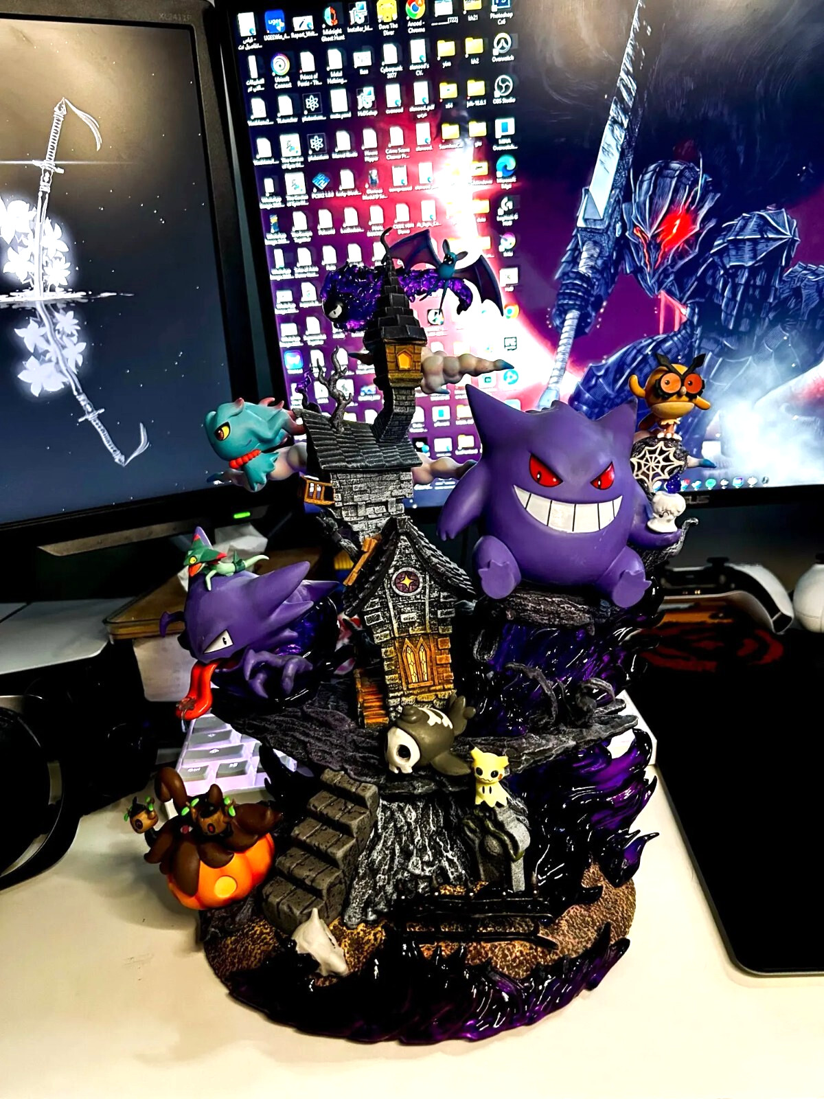 31cm Gengar Pokémon Anime Figure - Gengar Series Desktop Collectible Toy
