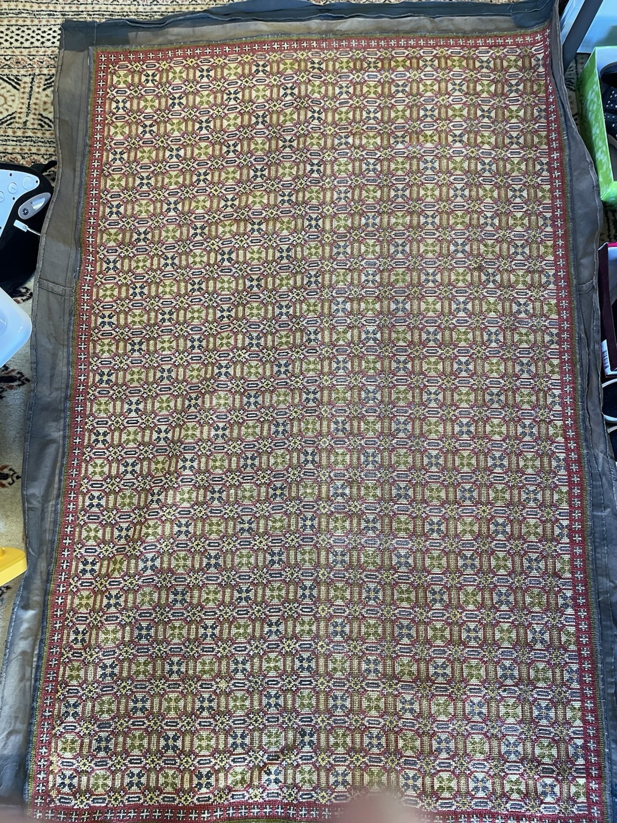 Vintage Welsh Tapestry Blanket Wool Reversible Mid Century Geometric Rug Throw Vintage Welsh Tapestry Blanket Wool Reversible Mid Century Geometric Rug Throw