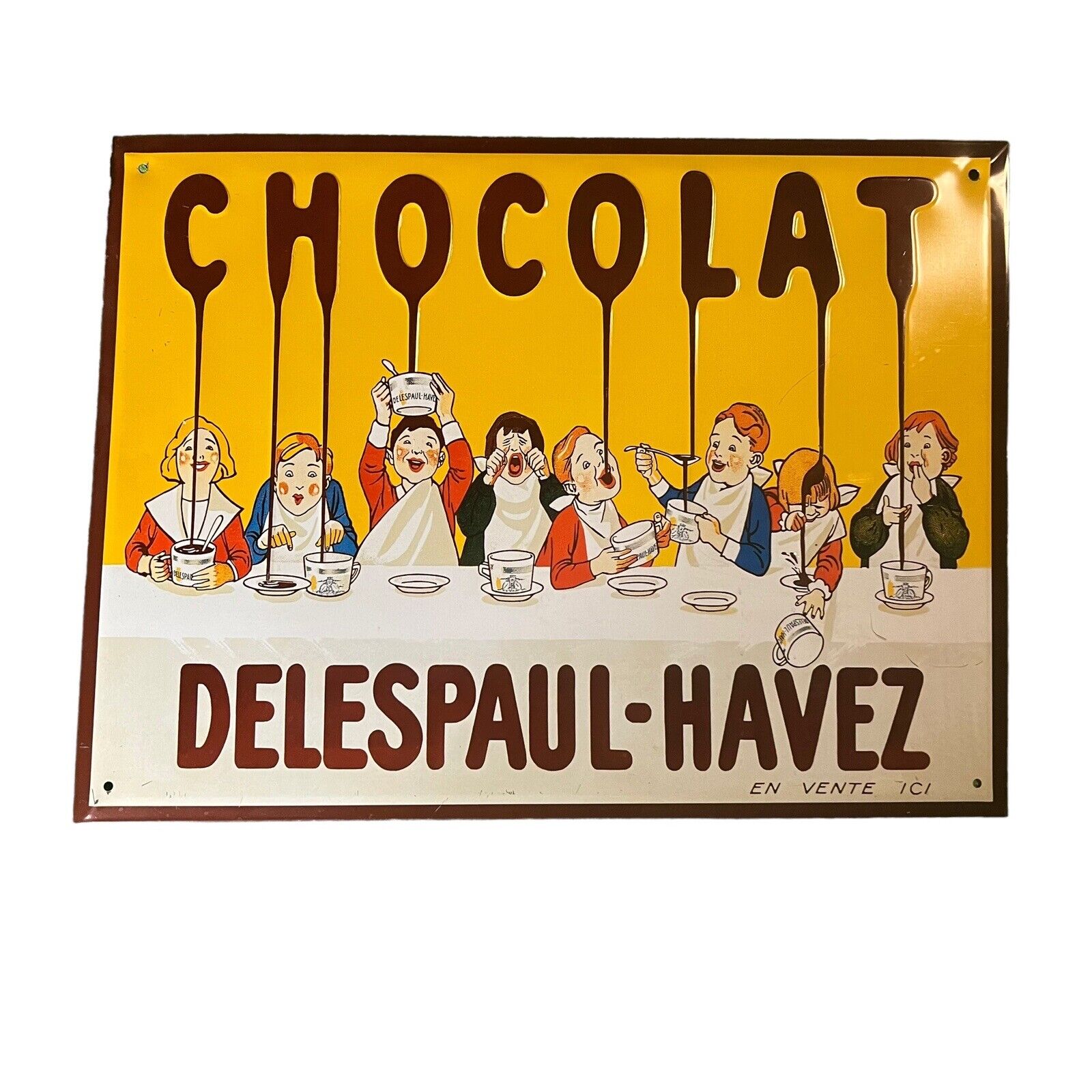 Vintage Chocolat Delespaul-Havez Metal Sign