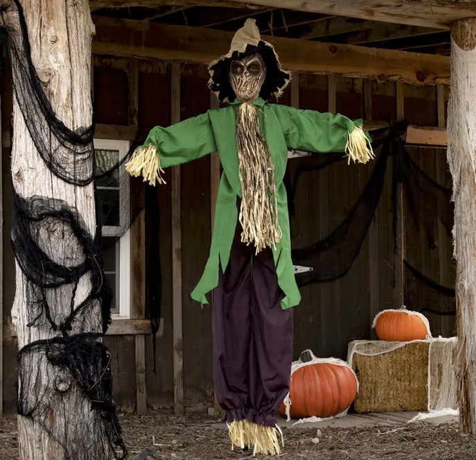 6 Ft Life Size Animated Light Up Scarecrow Halloween Decoration Spooky Yard Prop