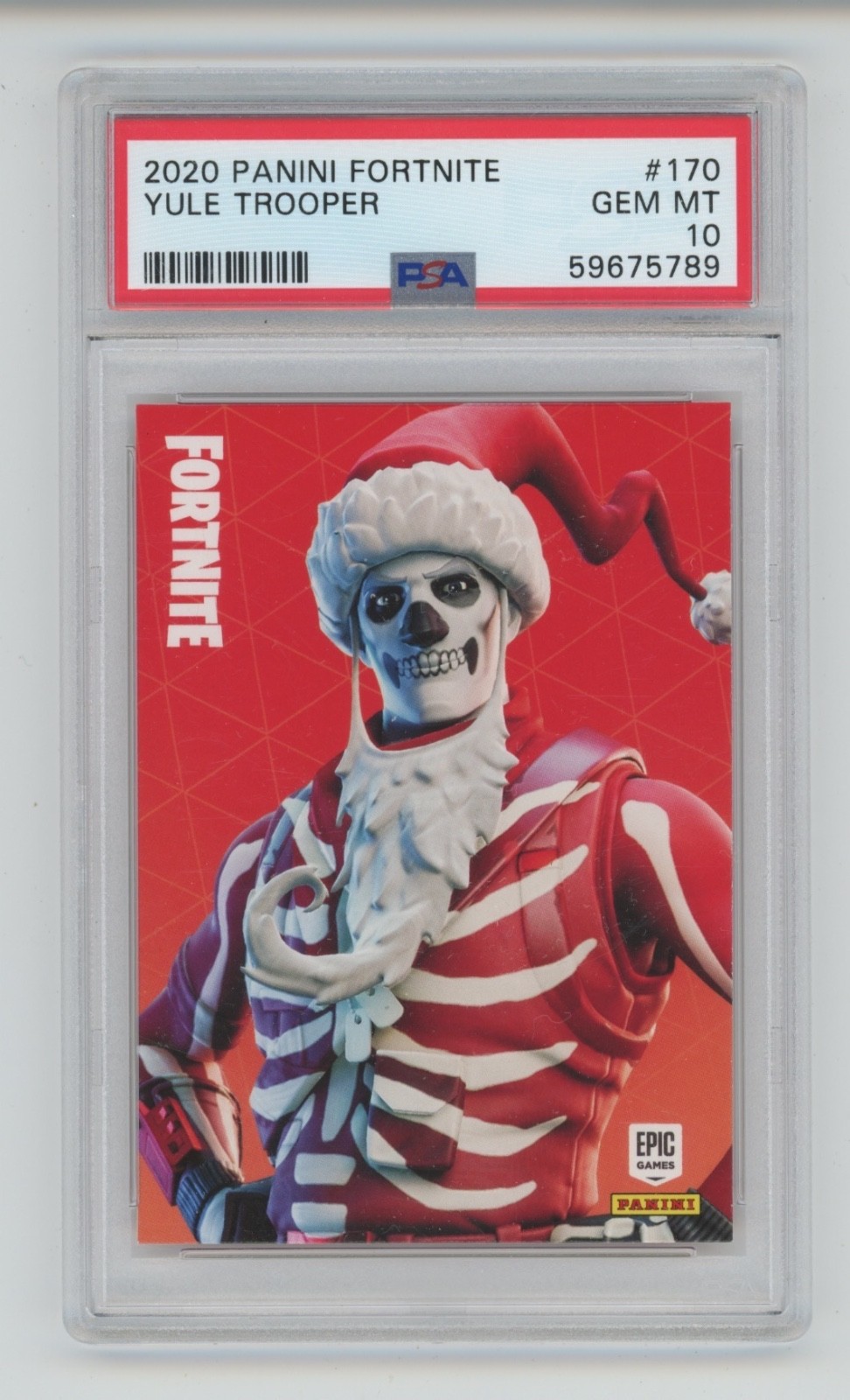 YULE TROOPER 2020 PANINI FORTNITE EPIC GAME #170 EPIC OUTFIT GRADED PSA 10 POP16
