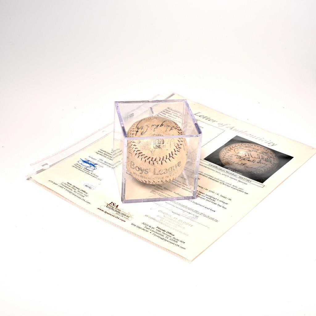 National League Stars 1930s Multi Signed Baseball JSA COA Hubbel O\'Doul Etc